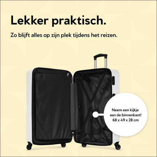 BHPPY Reiskoffer groot 76x49x29cm - Lichtgewicht koffer met 95L inhoud - Reiskoffer met wielen - Veilig cijferslot - Seashell