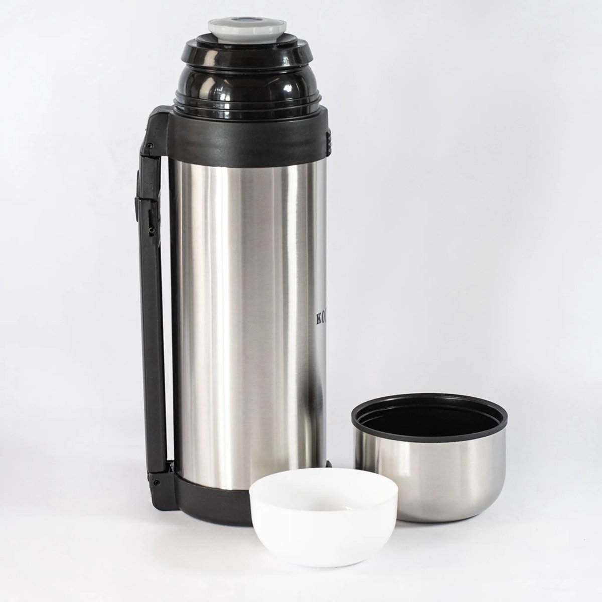 Thermosfles / thermoskanne 1800 ml met handgrepen - edelstahl - RVS - zilver