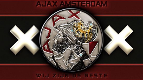 Ajax Amsterdam Metalen Wandbord, Maat:30x20 cm - Man Cave Wandbord - Wandbord mancave - Kroeg decoratie - Tekstbord - Metalen wandbord - Metalen wanddecoratie