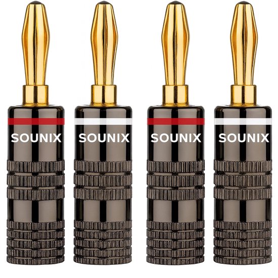 Sounix Banaanstekker - Banaan Stekker 8 stuks - Gold plated