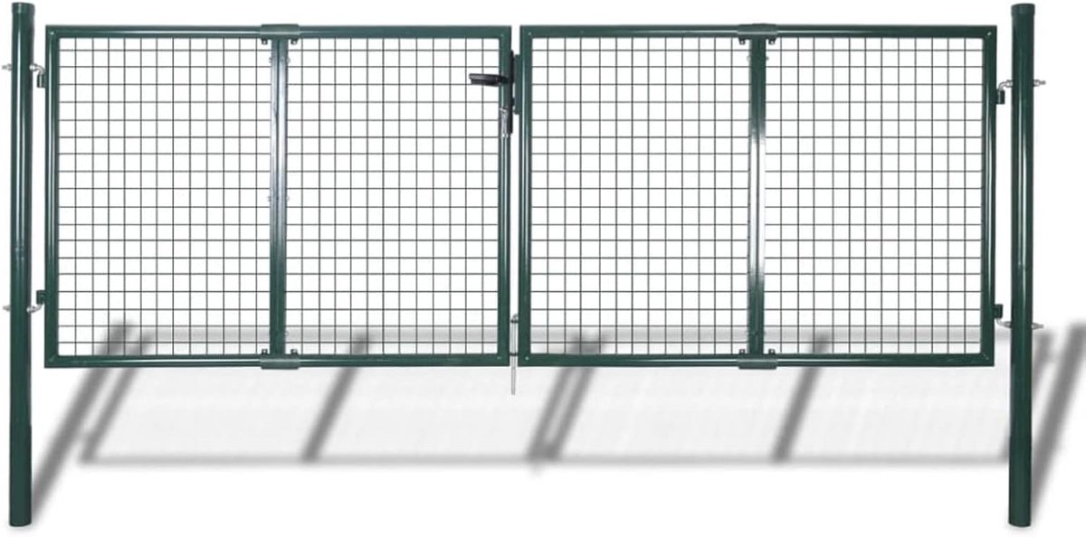 Dubbele Stalen Tuinpoort - Duurzaam, Corrosiebestendig en Eenvoudig te Installeren - 306 x