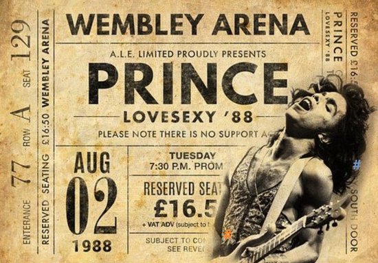 Metalen wandbord Prince Wembley Arena - 20 x 30 cm