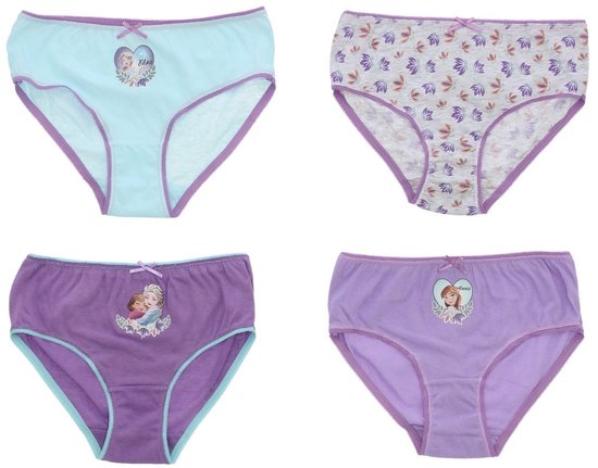 Sous-vêtements Disney Frozen - Set de 4 - Katoen - Lilas/Vert menthe - Taille 110/116