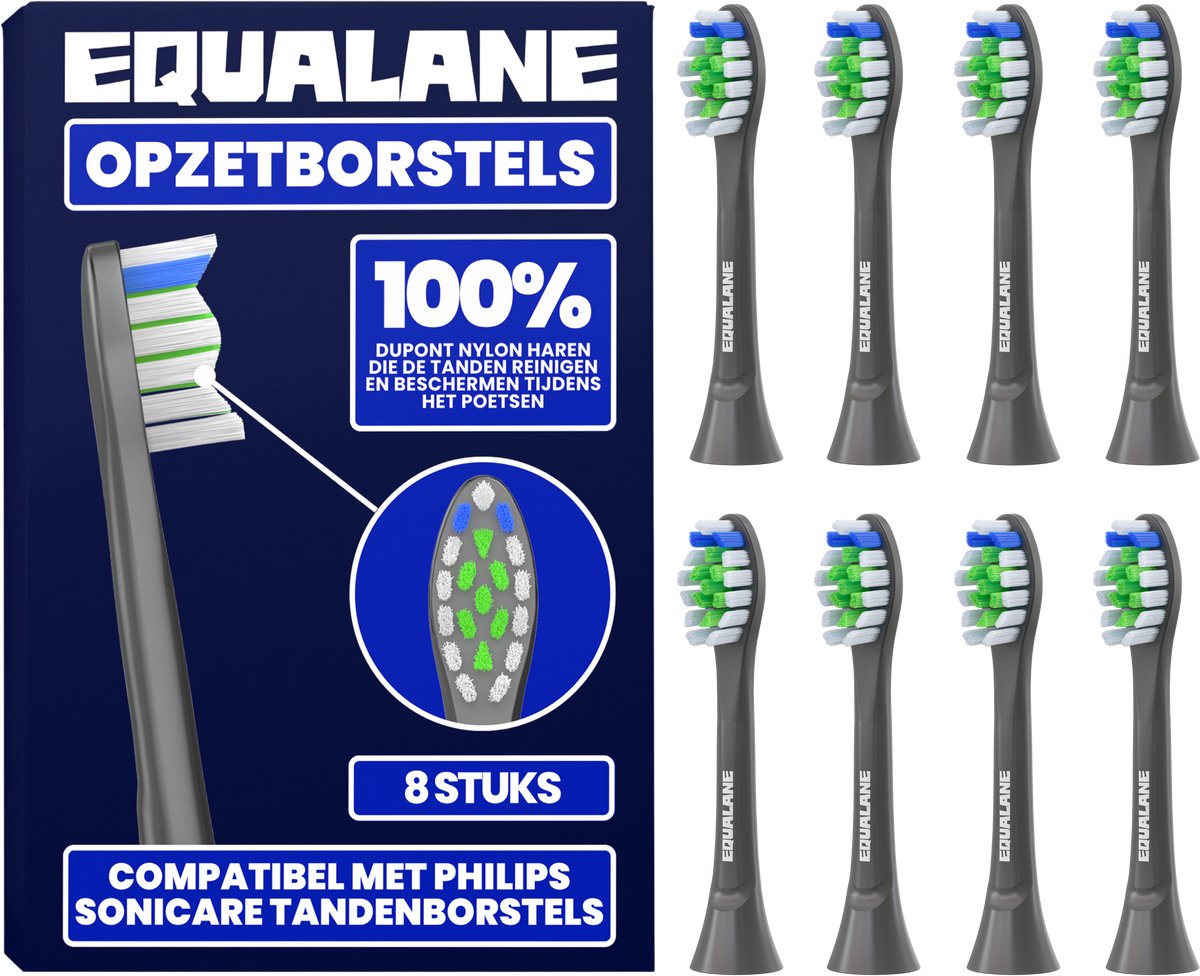 Opzetborstels geschikt voor Philips Sonicare - Universele Opzetborstels - Normale Borstelharen - Zwart - 8 Stuks