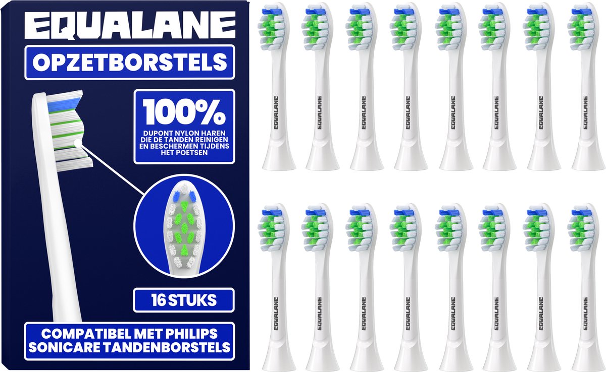 Opzetborstels geschikt voor Philips Sonicare - Universele Opzetborstels - Normale Borstelharen - Wit - 16 Stuks