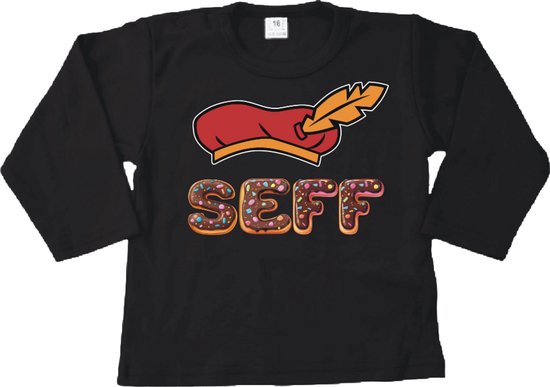 Sinterklaas Shirt Zwart – Eigen Naam & Pietenmuts - maat 86