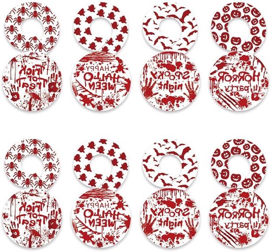 32 stuks Halloween tafeldecoraties - Rode wijnglazen - Feestbeker decoratie - Papiermateriaal