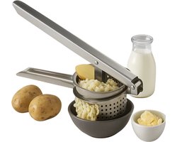 Lomera Aardappelpers Rvs - Pureeknijper Rvs - Gemakkelijk Te Reinigen - Aardappel Puree Maken - Aardappelpuree Maken - Handmatig Persen - Keukenaccessoire