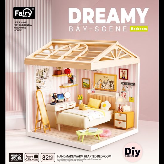 Mini maison de rêve Chambre à coucher avec lampe LED DIY Modélisme Modélisme