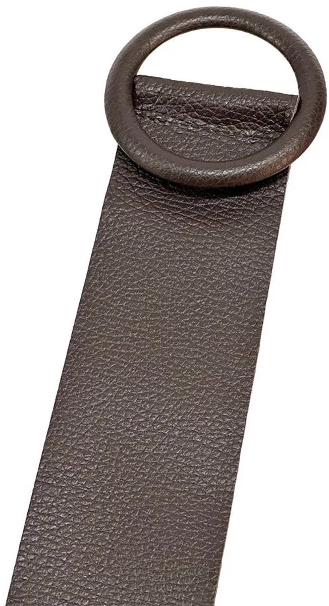 Donker Bruine Brede Leren Riem Ronde Gesp - Taille Riem - Leer Leder - Brede Dames Riemen Ceinturen - Donker Bruin