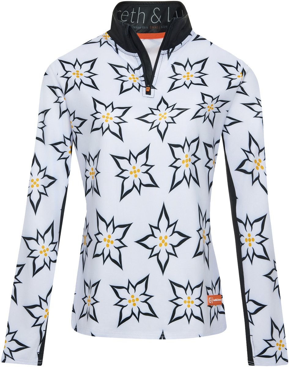 Gareth & Lucas Skipully The One Hundred and Twelve Dames 100% Gerecycled Polyester Midlayer Sportshirt Wintersport Wit