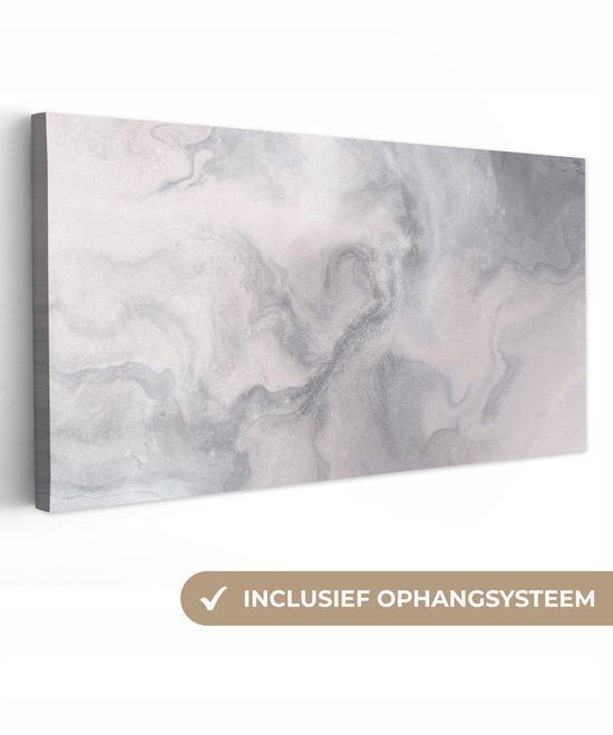Tableau sur toile 200x100 cm - Décoration murale Nuages - Abstrait - Peinture - Décoration murale salon - Décoration chambre à coucher - Accessoires de chambre - Tableaux sur toile