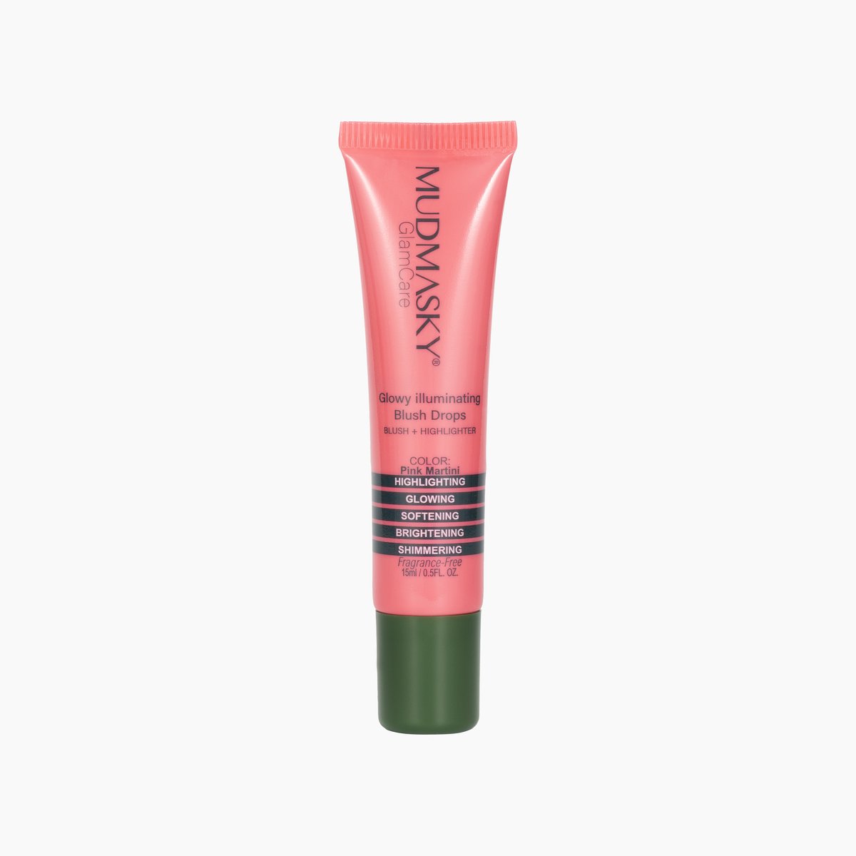 MUDMASKY® Glowy Illuminating Blush Drops Pink Martini – 2in1 highlighter - Natuurlijke Glans Blush - Glowing - Softning - Glinsterend - subtiele glans - Brightening - Jonger Uitziend