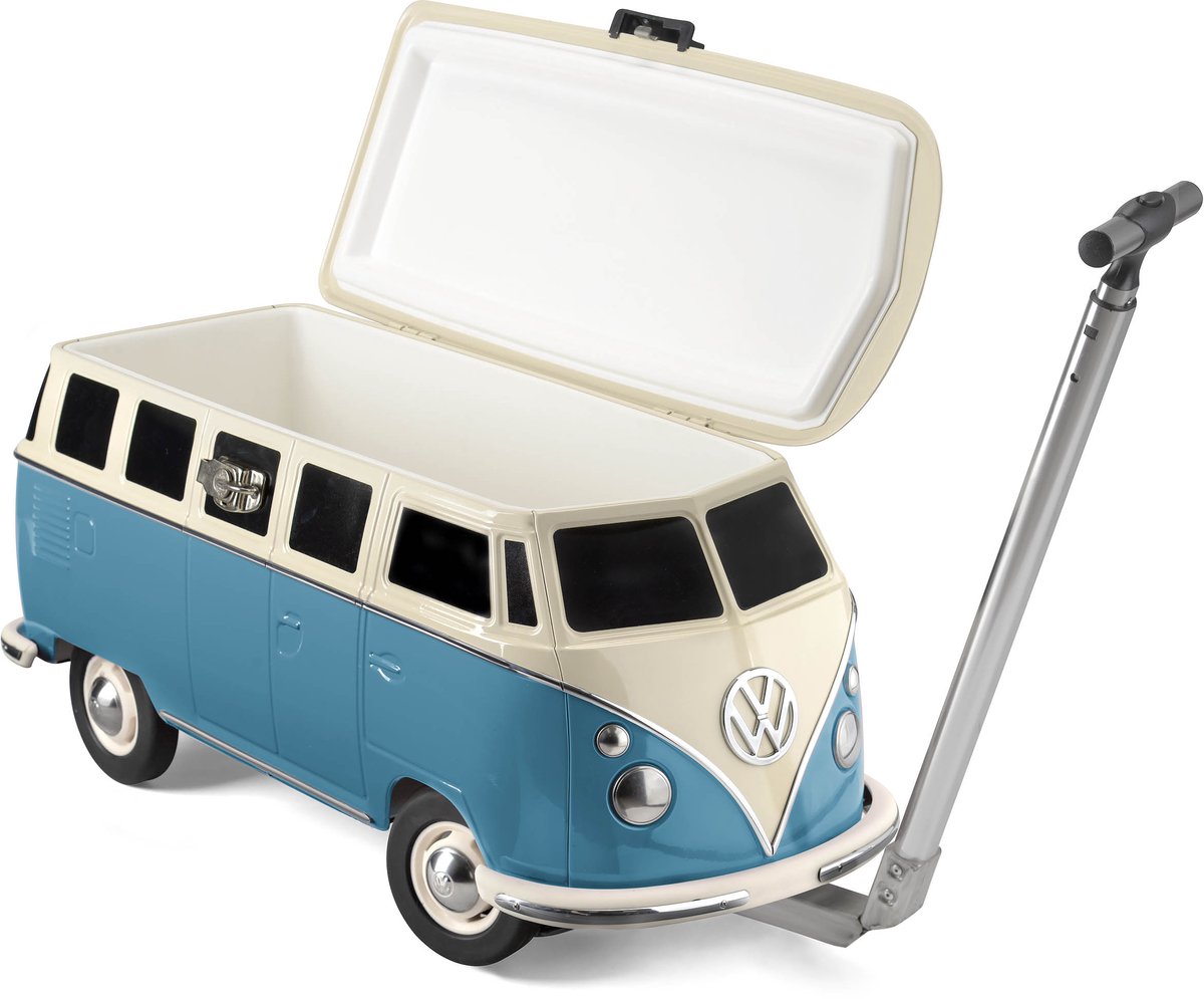VW Collection - Volkswagen T1 Bulli Bus Verrijdbare koelbox (26 l) - blauw