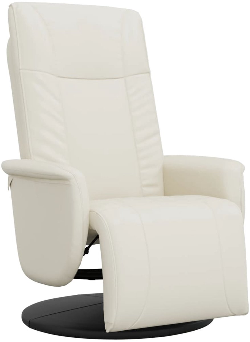 vidaXL Fauteuil - verstelbaar - met - voetensteun - kunstleer - crèmekleurig