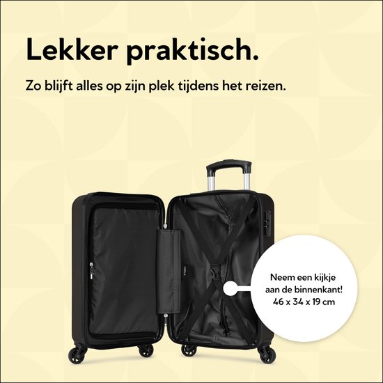BHPPY Handbagage koffer 53x35x20cm - Handbagage trolley 33L - Lichtgewicht koffer 2.6kg - Reiskoffer met cijferslot - Zwart