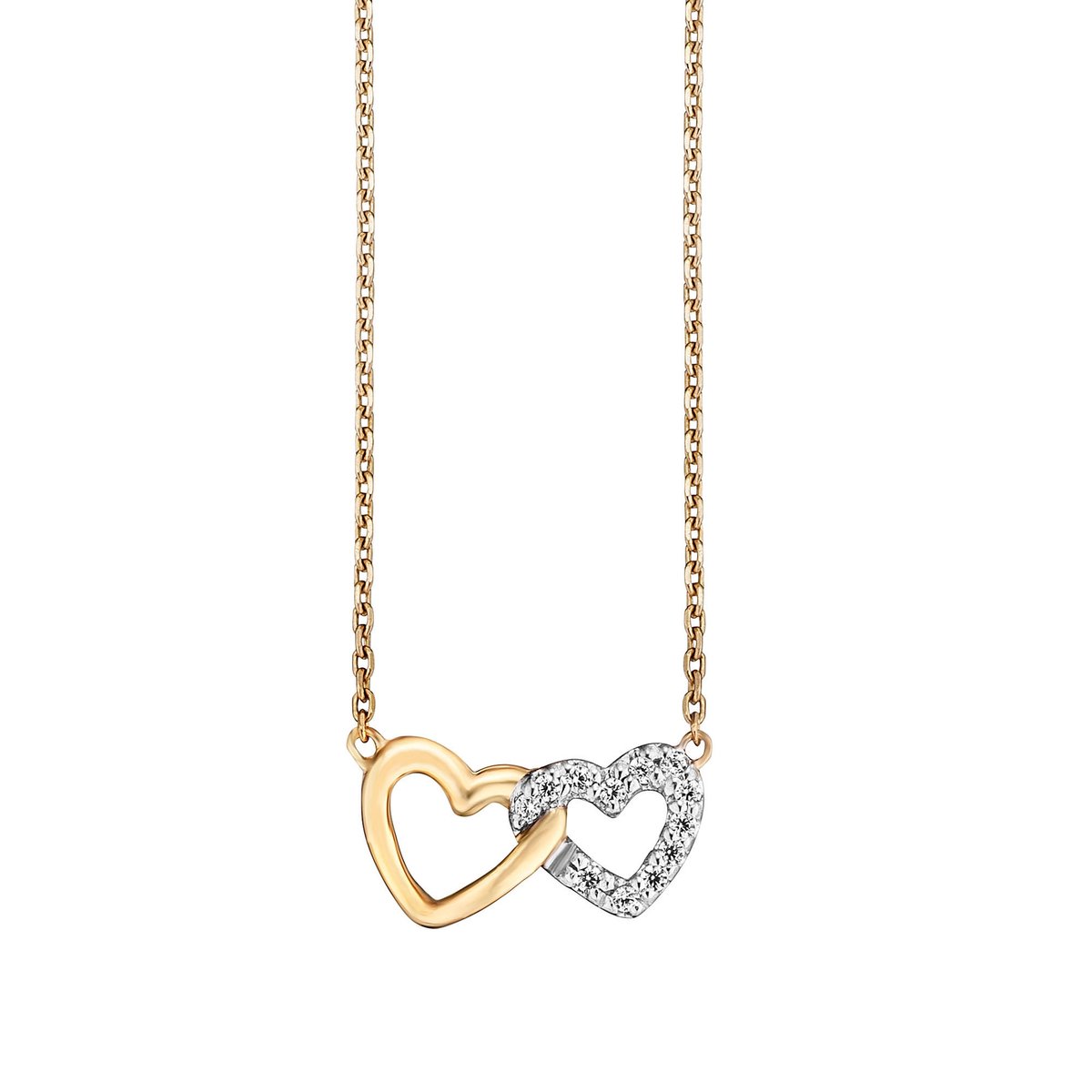 Julie Julsen Collier 925/- Sterling Silber vergoldet 2 Herzen