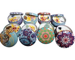 Kaars in mooi blik 2 stuks assorti December DEAL