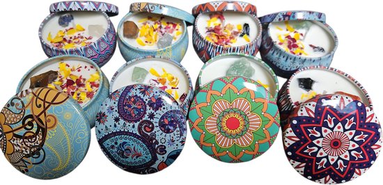 Kaars in mooi blik 2 stuks assorti December DEAL