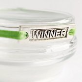 Bracelet SportPresent® - Winner - Vert - Élastique - Sport - Texte - Courage - Winner - Best - Ne jamais abandonner - Croire - Ajustable