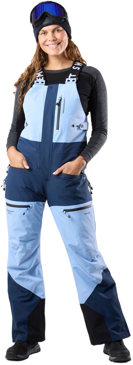 Swedemount Freeride Bib – Skibroek voor dames Marineblauw