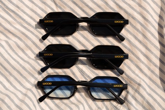LUCCIO Lucca - Zonnebril Heren - Festival bril - Donker blauw - Zwarte glazen - Rave bril - Trending - Chachi — afbeelding 4