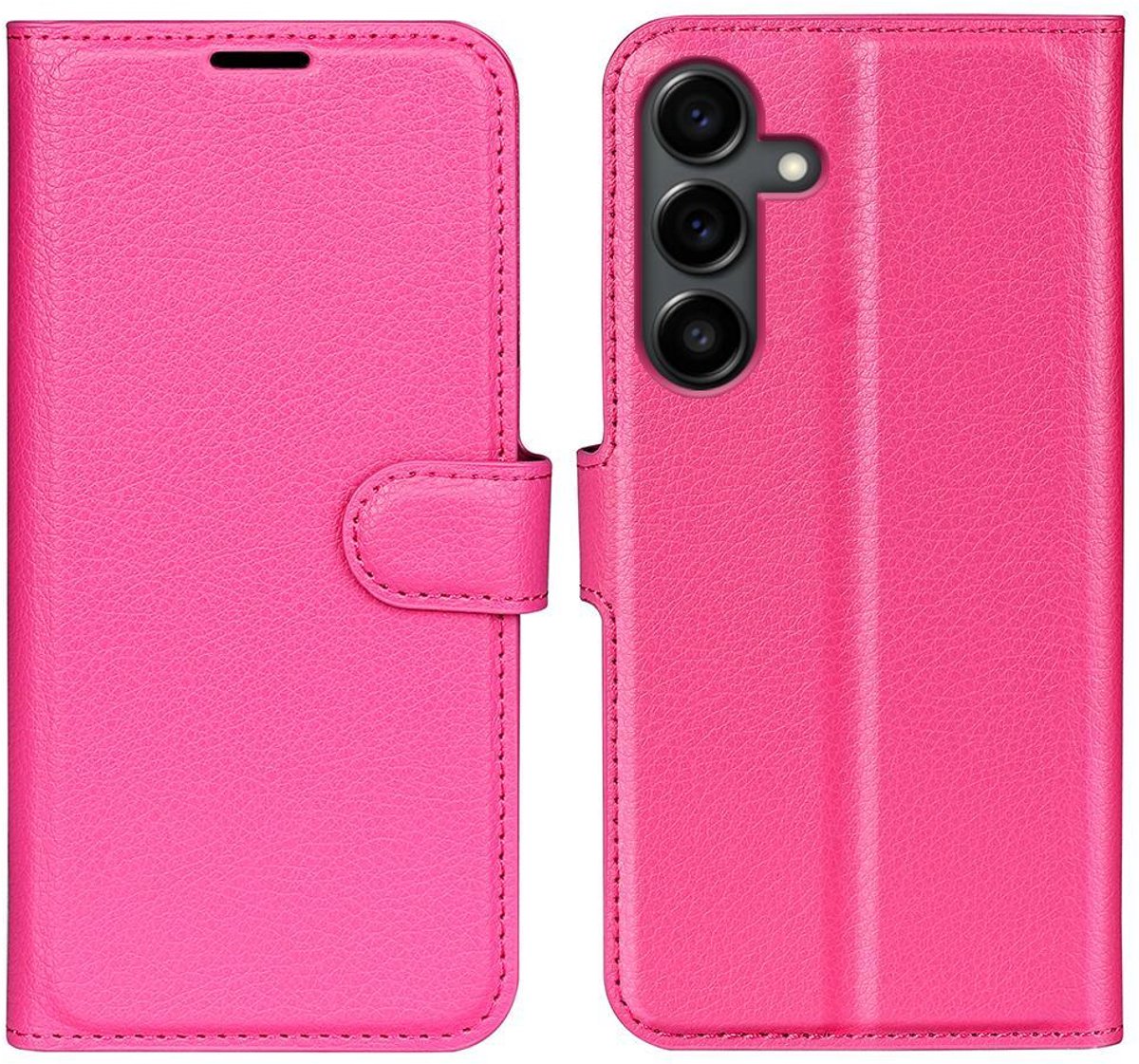 Mobigear Telefoonhoesje geschikt voor Samsung Galaxy S25 FE Hoesje | Mobigear Classic Bookcase Portemonnee | Pasjeshouder voor 3 Pasjes | Telefoonhoesje voor Pinpas / OV Kaart / Rijbewijs - Rood