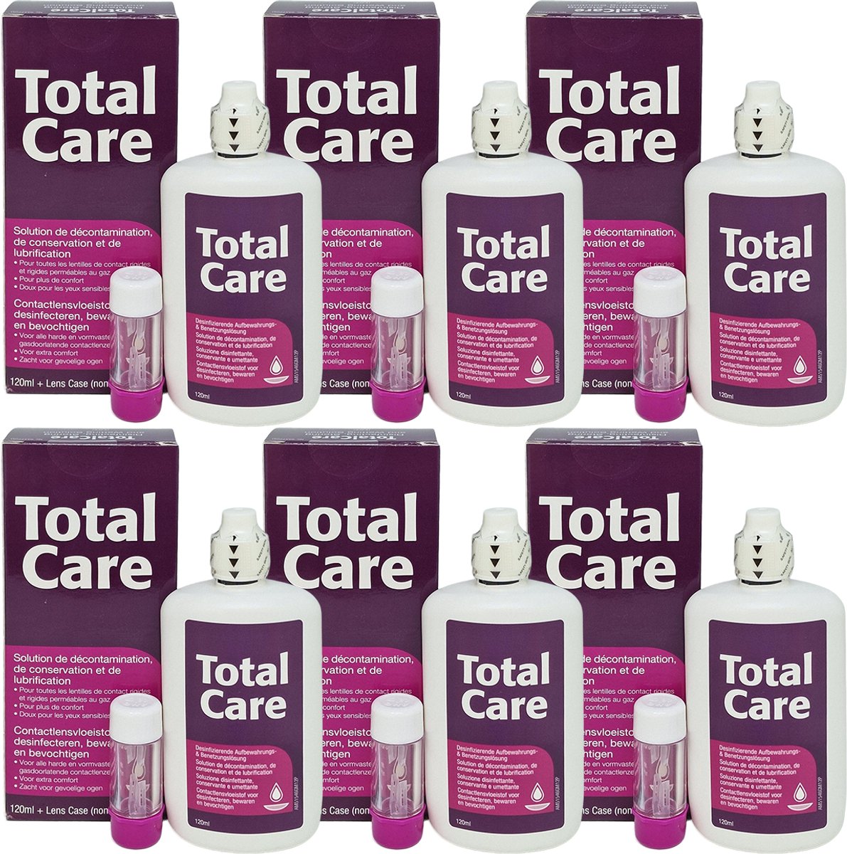 TotalCare solution 6 x 120 ml - lenzenvloeistof harde contactlenzen - voordeelverpakking