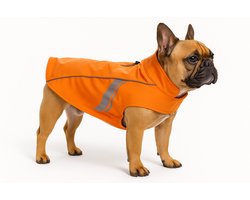 Hondenjas – Regenjas hond – Waterdichte hondenregenjas met reflectie – Flamingo Regenjas Pomi Oranje – 50 cm