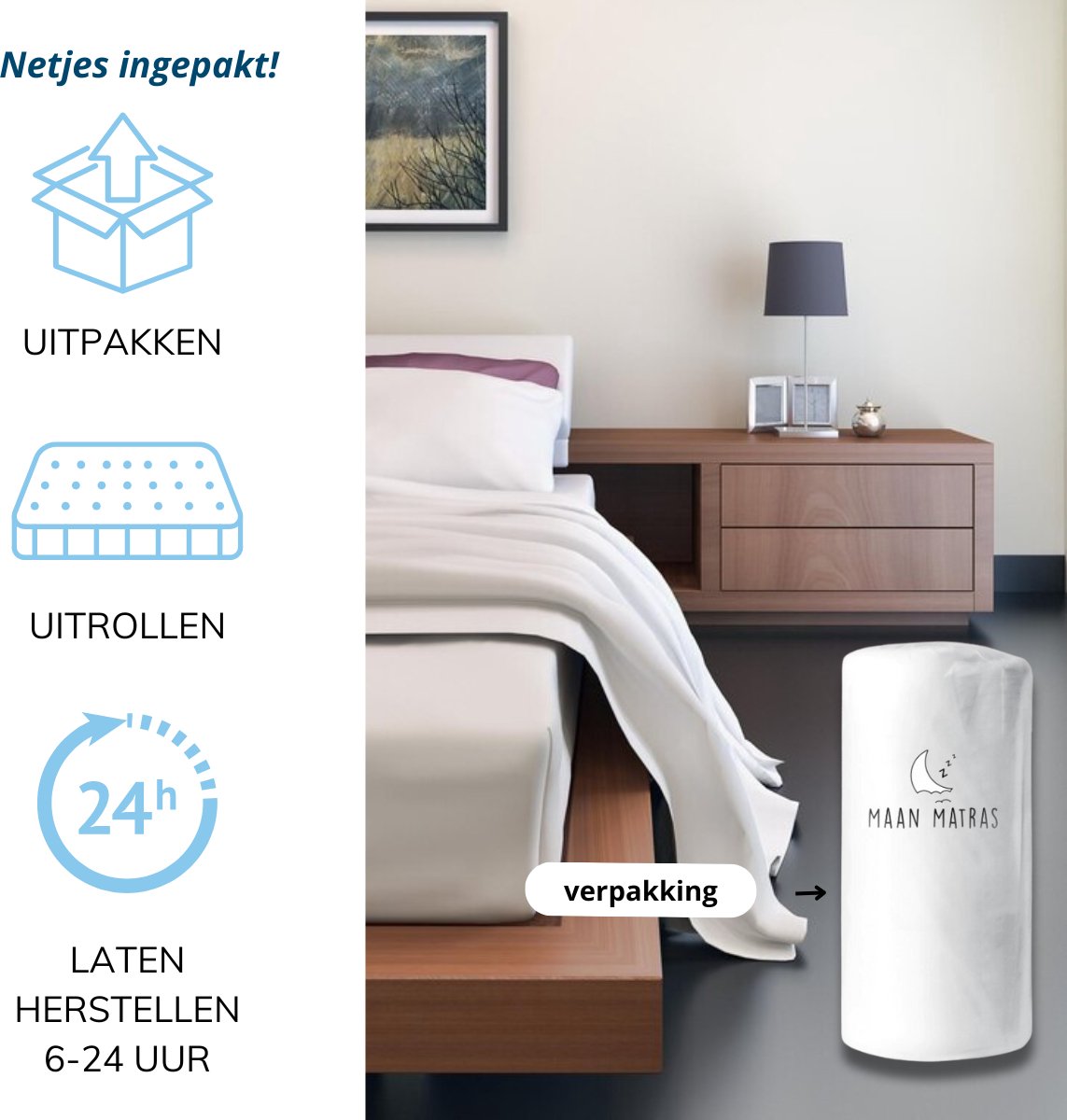 Maan Maan matras  | Pocketvering - 160x200 - 25cm dik - - afbeelding 2