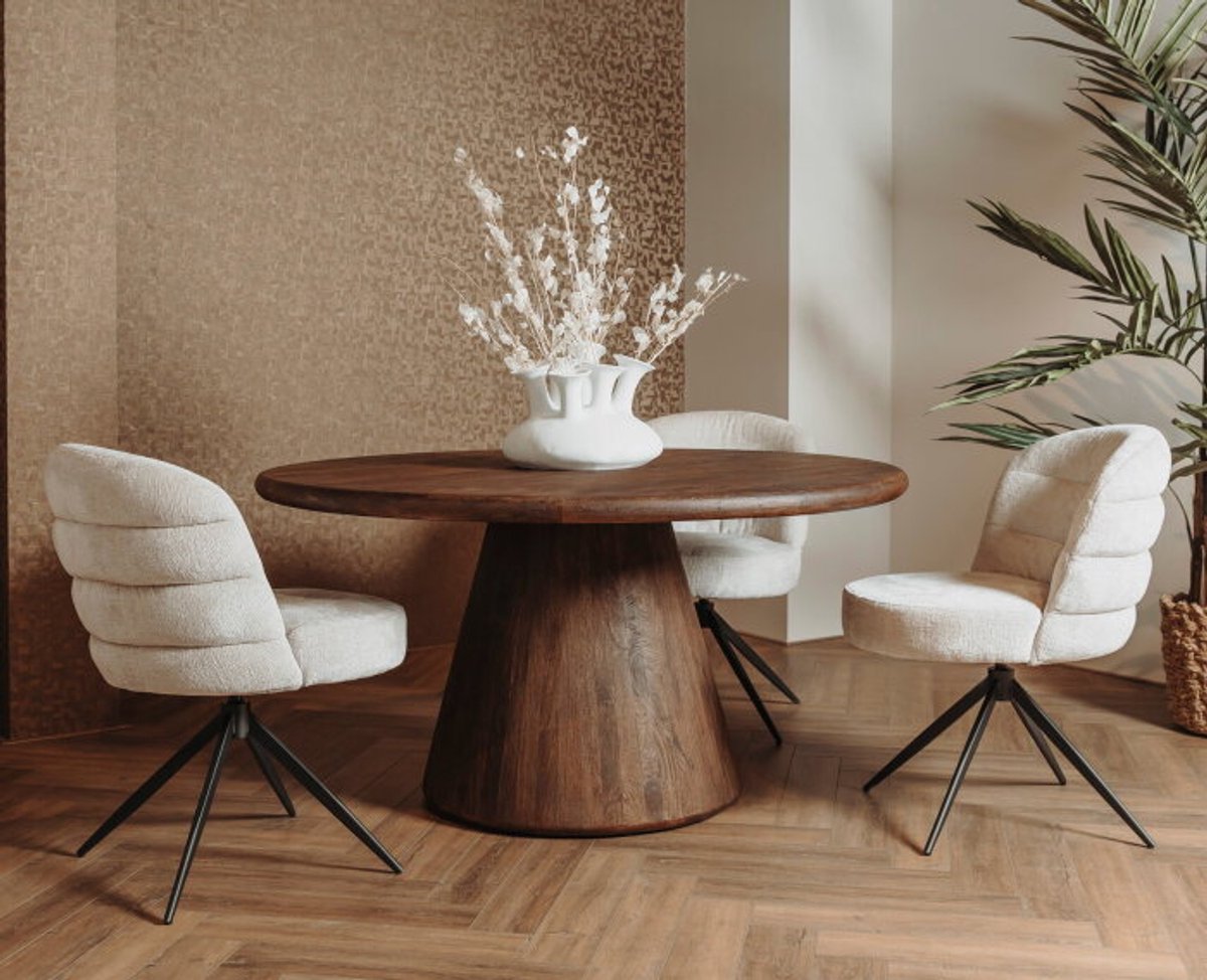 Tower Living Eetkamertafel Asti Rond Bruin 130cm
