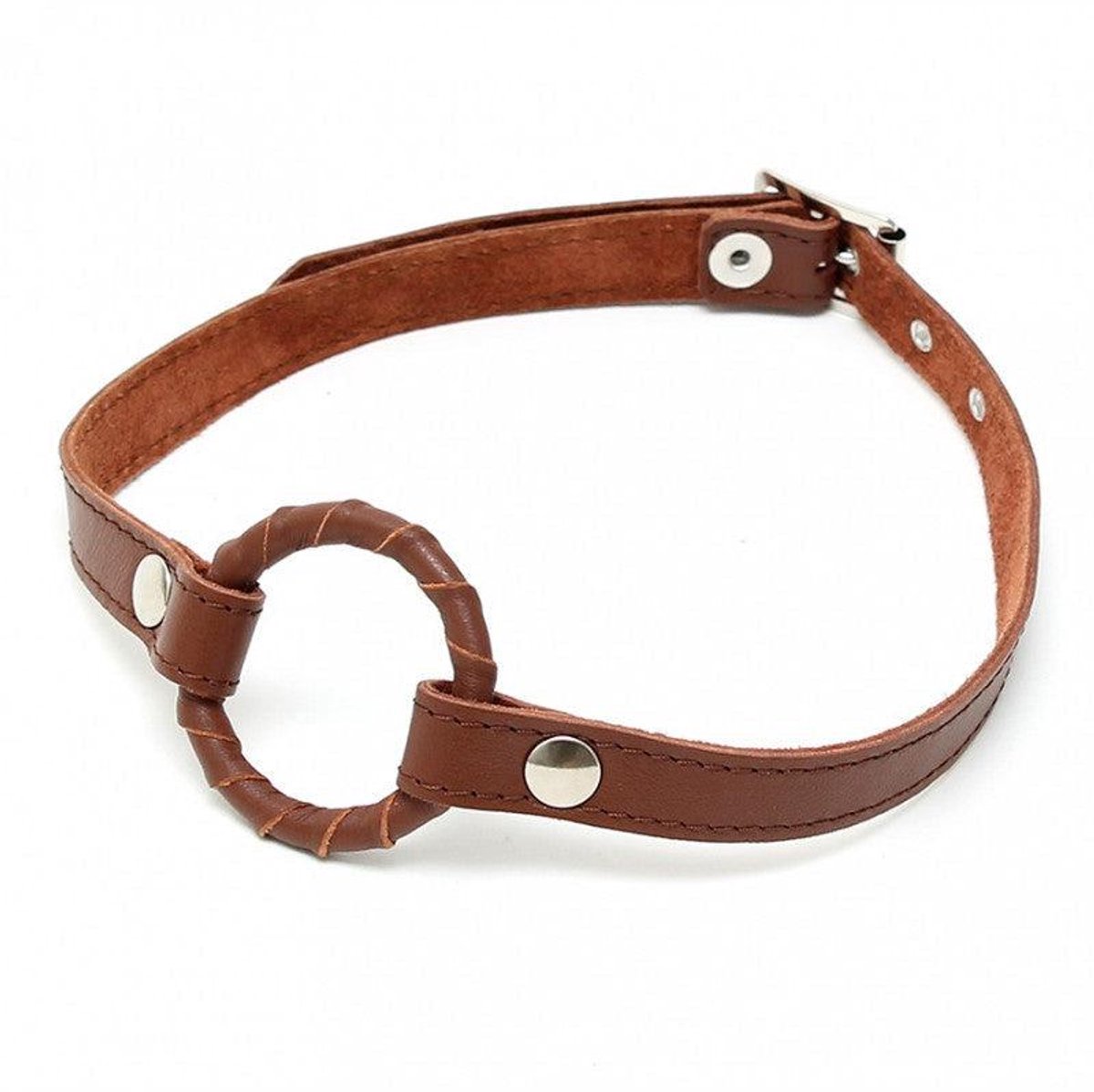 Rimba - Gag Met O-ring Leer - Bruin