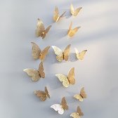 3d muurstickers | vlinder |kant | kinderkamer | babykamer | decoratie | 12 stuks | goud