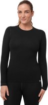 DANISH ENDURANCE Thermoshirt met Lange Mouwen voor Dames - van Merino Wol - Zwart - Maat XL