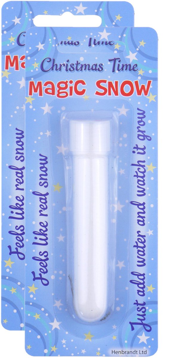 Henbrandt magisch sneeuw - 2x - tube 12 gram voor 1 liter sneeuw - zelf sneeuw maken