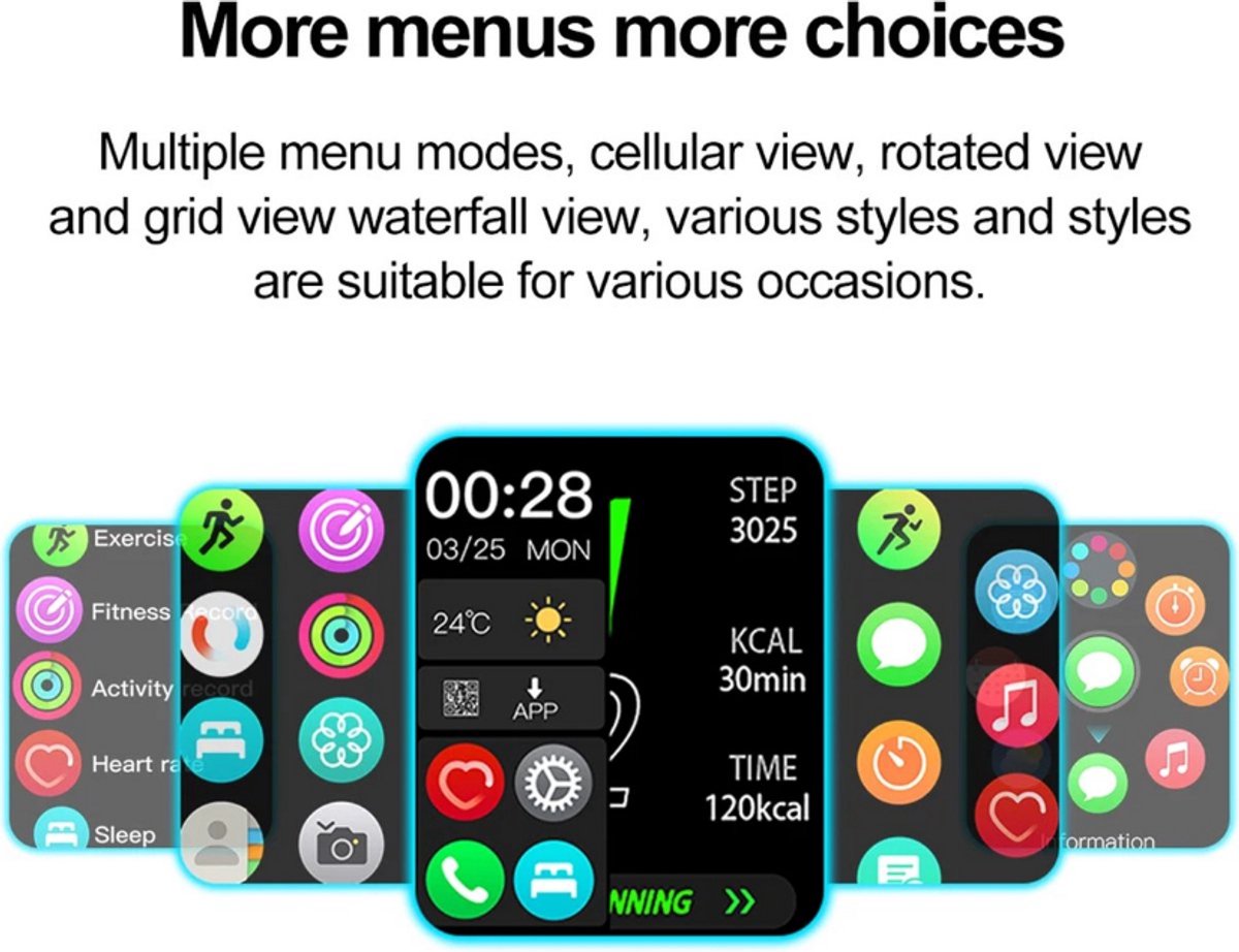 Afbeelding 2 van 2024 Militaire Smartwatch GPS Zwart Amoled HD Scherm
