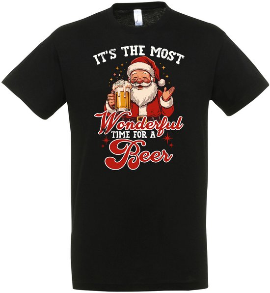 T-shirt « C'est le moment le Most merveilleux pour une bière » - Unisexe - Noël - Noël - T-shirt de Noël - T-shirt drôle - Père Noël - T-shirt de Bières - Mauvais Noël - Taille XL