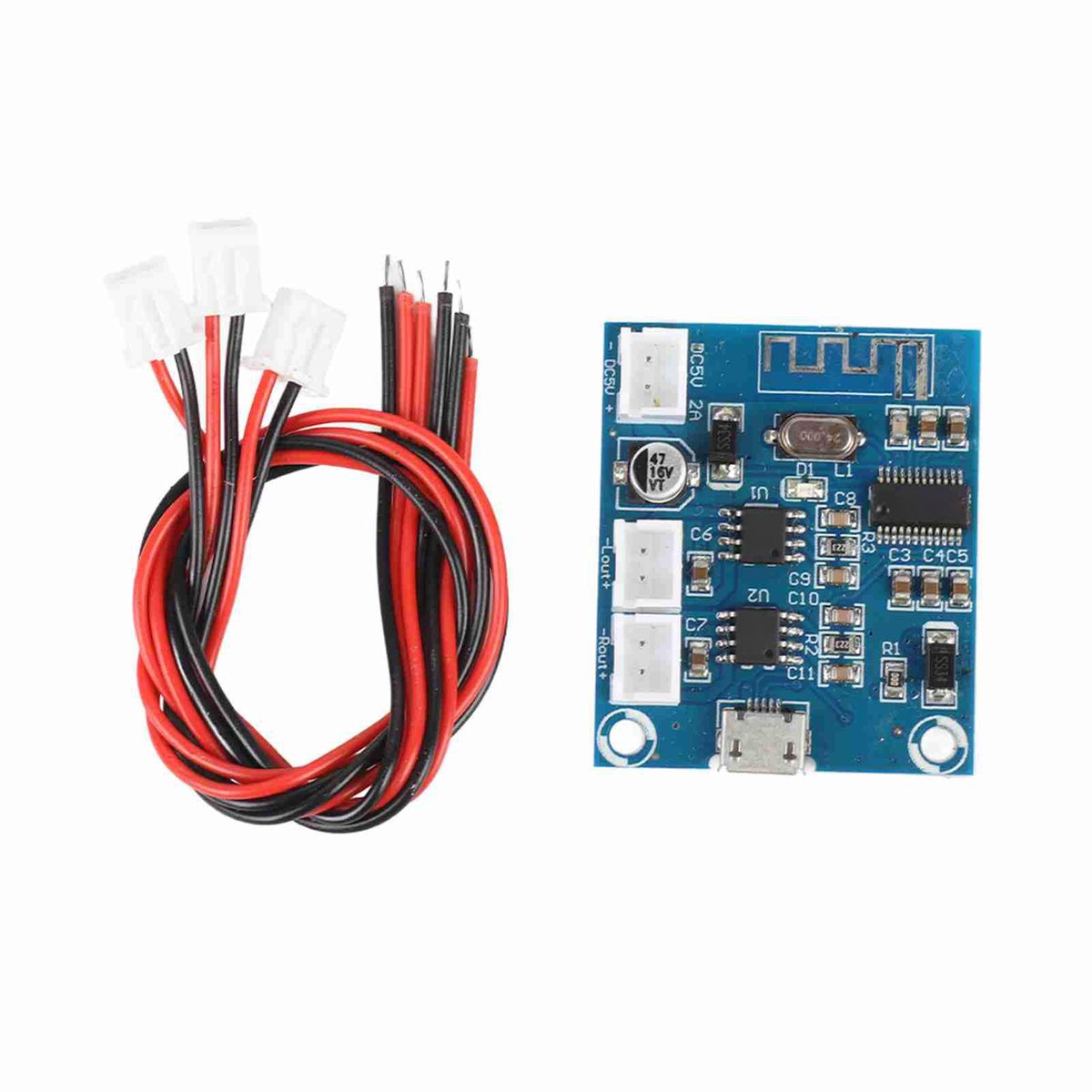 mini 4.2 stereo Bluetooth eindversterker board audiomodule, 5W + 5W met oplaadbare DIY gemodificeerde luidspreker