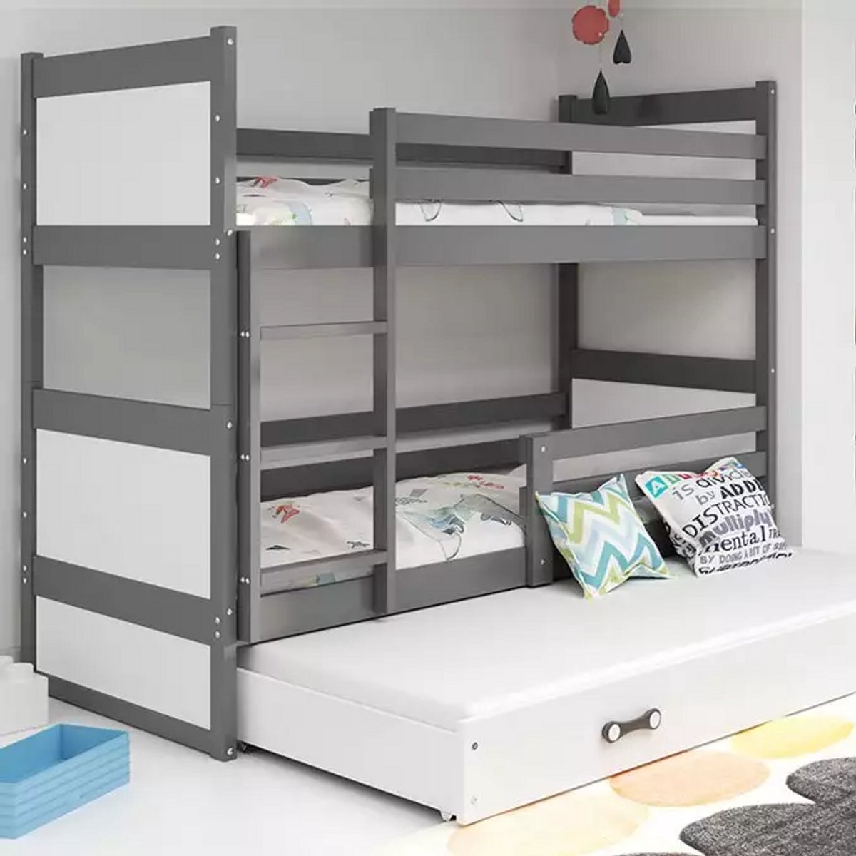 BMS RICO - Jeugdbed - 90x190 - Graphiet/Wit