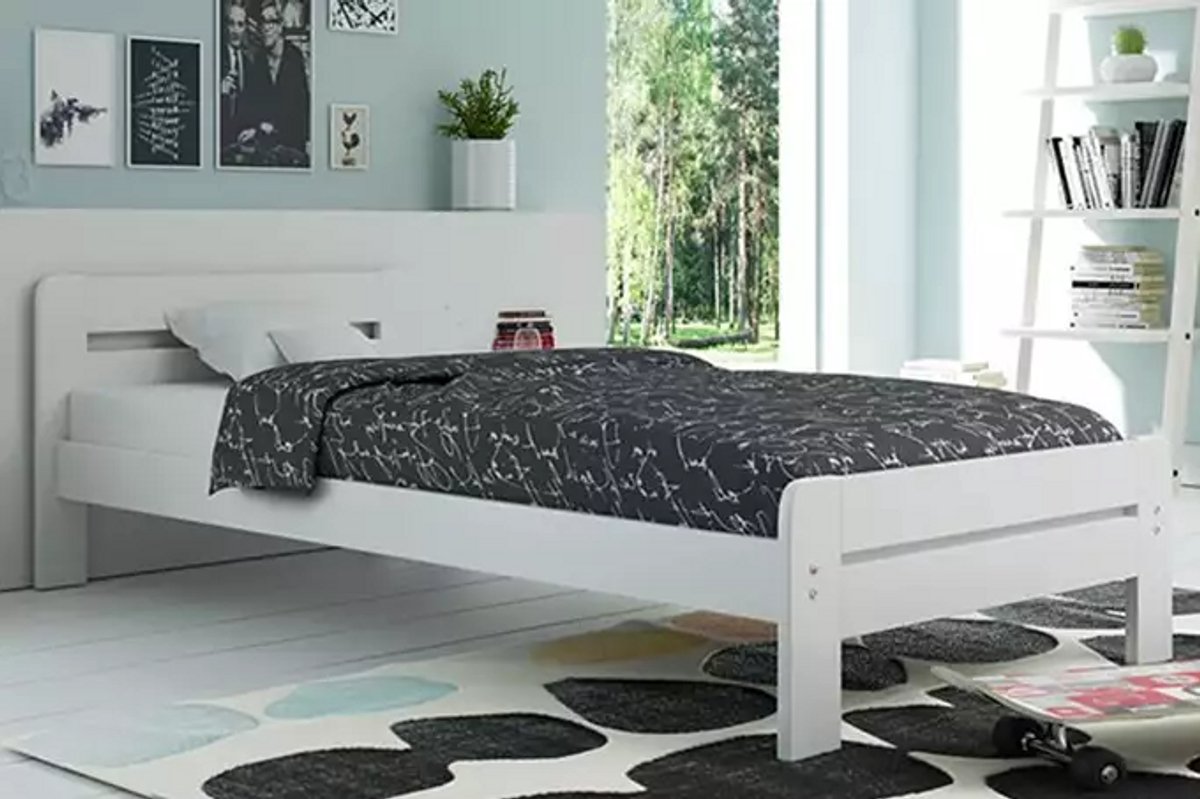 BMS DALLAS - Bed - 140 x 200 cm - Wit - Inclusief Matras