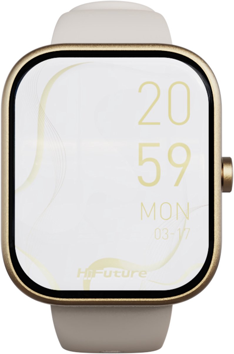 HiFuture LUME Smartwatch – Champagne Gold, 1.85" IPS Display & 100+ Sportmodi