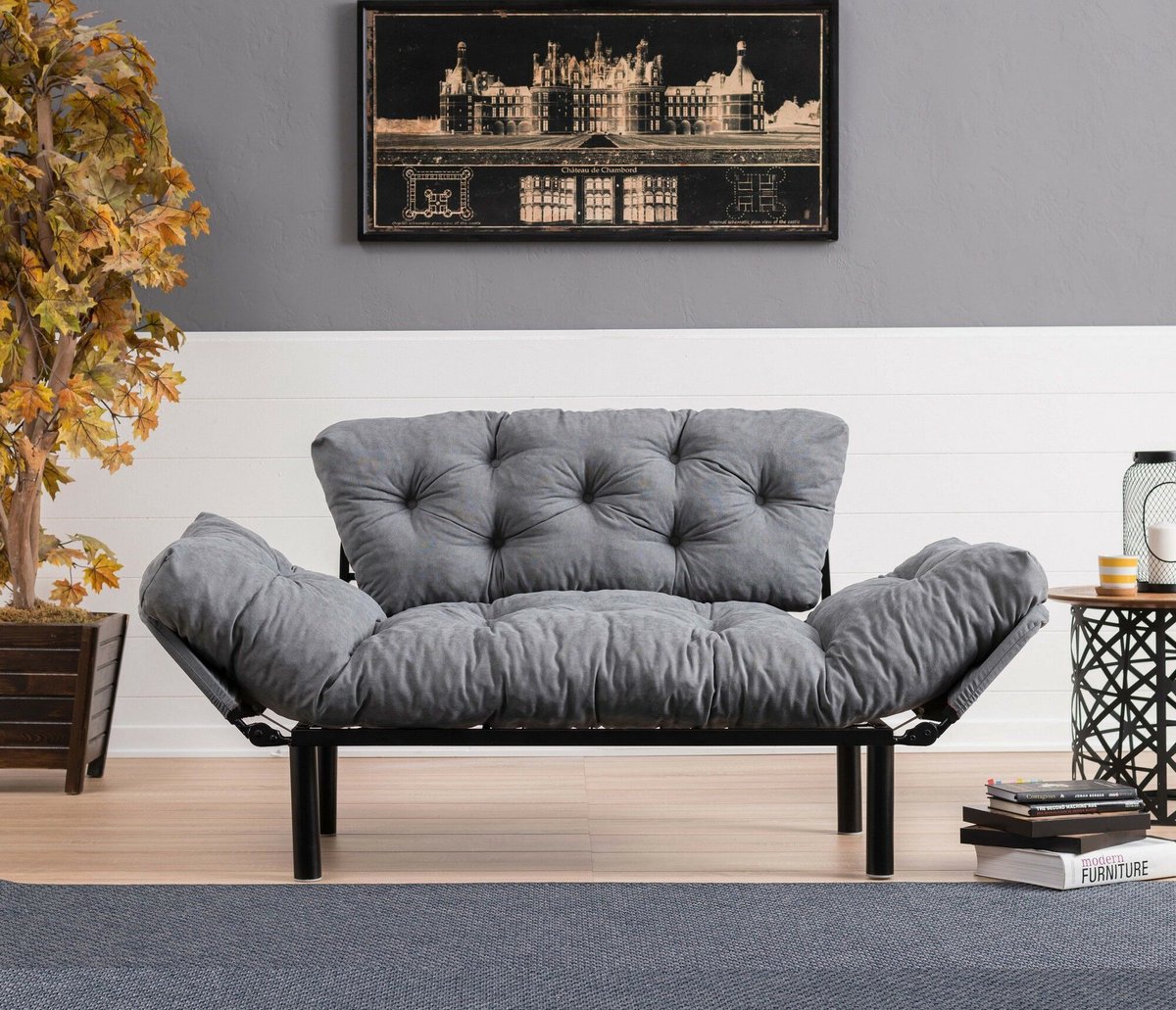 Skye Decor Slaapbank voor 2 Personen - Stijlvol Grijs - Ruimtebesparend 155x85x73 cm