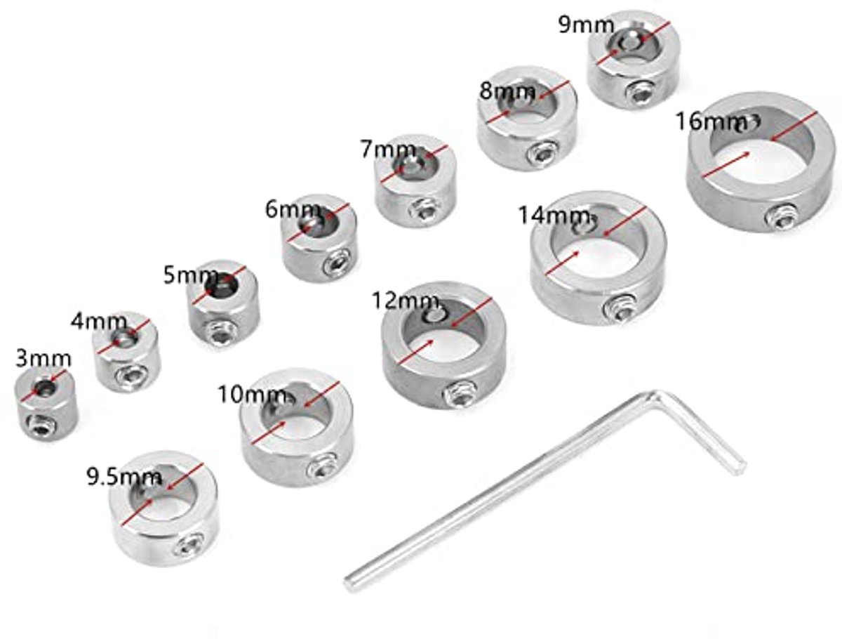 12 stuks 3-16mm keramische boordiepte stopbit, kraagset boorlimietring