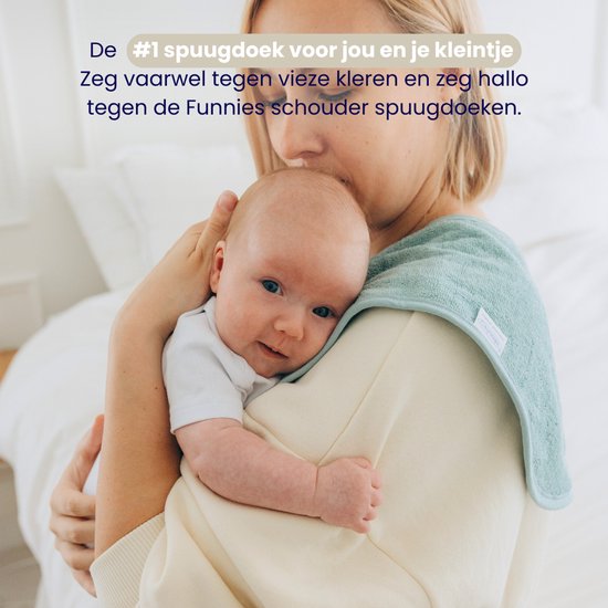Funnies Spuugdoekjes 5 Stuks Cream - Set van 5 Zachte Spuugdoekjes - Monddoekjes - Kwijldoekjes - 20x55 cm - Absorberend en Zacht - 100% Katoenen Badstof - Perfect voor na de Borstvoeding, Voeden en Bescherming van Kleding — afbeelding 2