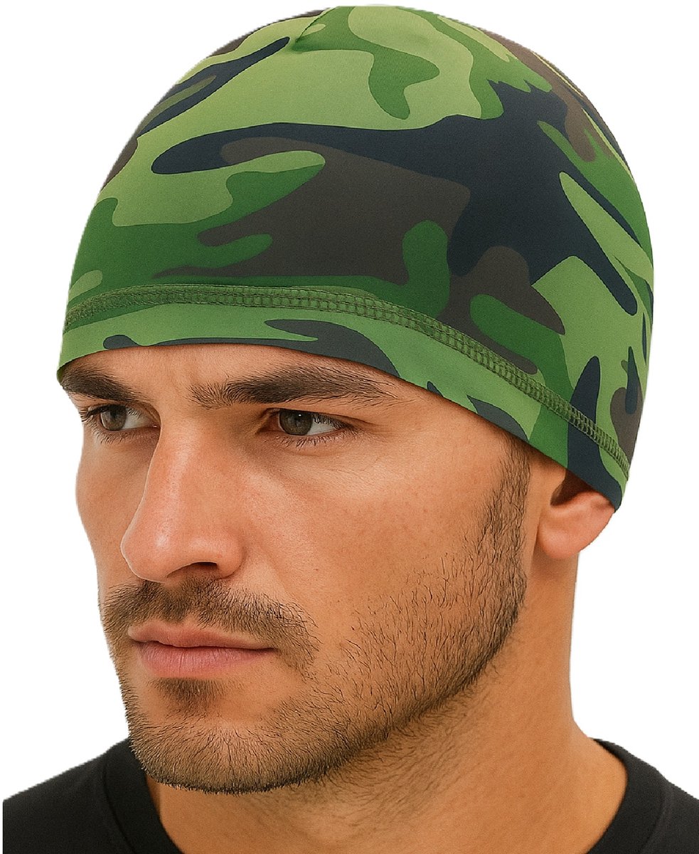 Motor Muts I Camouflage Fiets Muts I Helm Muts I Bandana I Ventilerend I Motor Accessoires I Haarkapje Voor Helm I Camo/Groen