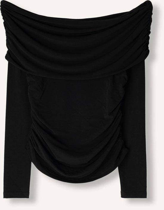 Notre-V Nv-gelina Tops & T-shirts Dames - Shirt - Zwart - Maat XXL