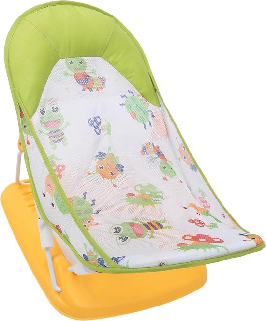 Opvouwbare Babybadstoel, Verstelbare Hoogte, Hoge Veiligheid, Milieuvriendelijke Plastic Opvouwbare Badstoel, Draagbare Douchestoel met 4 Zuignappen voor Baby's van 6 Maanden en