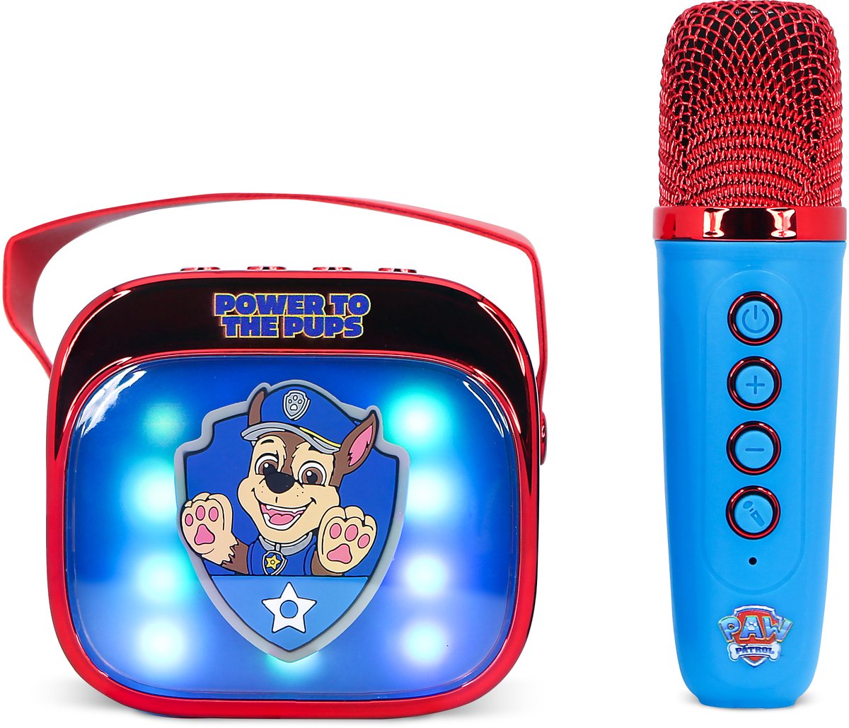 Paw Patrol - karaoke set voor kinderen - draadloze microfoon en speaker - met lichteffecten en stemeffecten — cadeau in Spellen & Speelgoed - foto 8