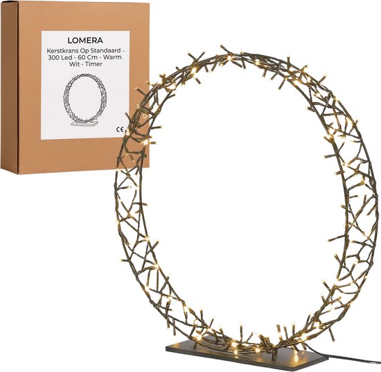 Idena 30546 - LED Weihnachtskranz mit Lichterkette und 10 LEDs in Warmweiß, ca. 30 cm groß, 6 Stunden Timer-Funktion, batteriebetrieben, als Türkranz Idena 30546 - LED Weihnachtskranz mit Lichterkette und 10 LEDs in Warmweiß, ca. 30 cm groß, 6 Stunden Timer-Funktion, batteriebetrieben, als Türkranz