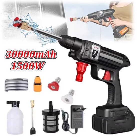 Aafinity Hogedrukreiniger - Waterpistool - Draadloos - 30000mAh - snoerloos - zwart van Aafinity — afbeelding 5